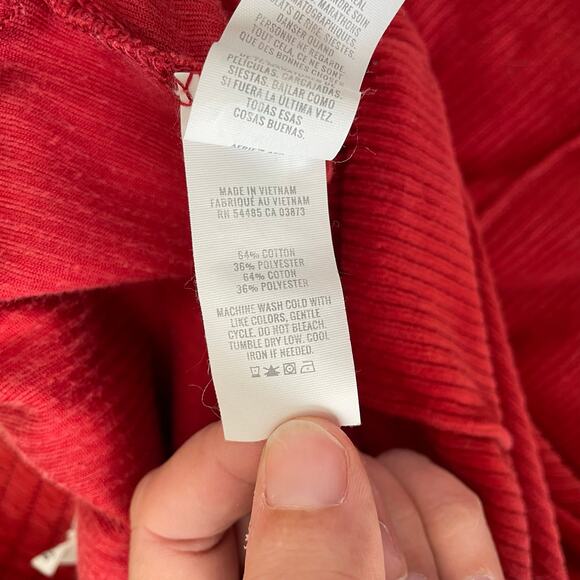 Aerie Groove-On Ribbed Velour Corduroy Flare Pant sundried red sz S - Picture 8 of 11